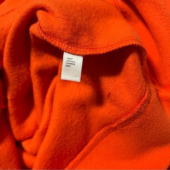All In Motion Boys XS Micro-fleece Hoodie Thumbhole Cuffs Orange Quarter Zip NWT - Picture 7 of 9